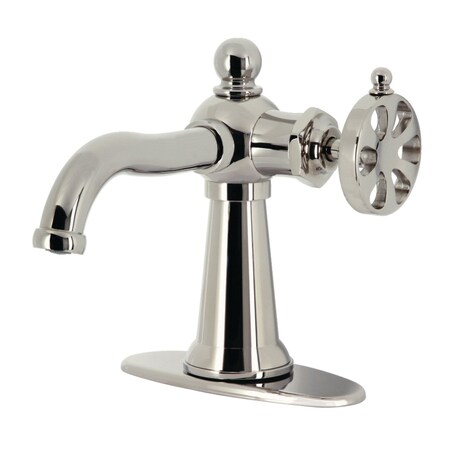 Kingston Brass KSD3546RX Single-Handle Bathroom Faucet with Push Pop-Up, Polished Nickel KSD3546RX